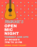 Flier for Open Miic night