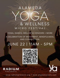 Flier for Alameda Yoga + Wellness Micro Festival